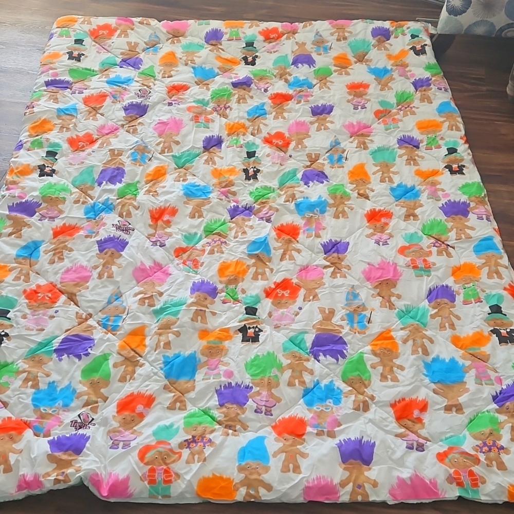NEW 1990's VINTAGE TREASURE TROLLS TWIN COMFORTER PILLOW CASE (CANADIAN VERSION) - Picture 5 of 8